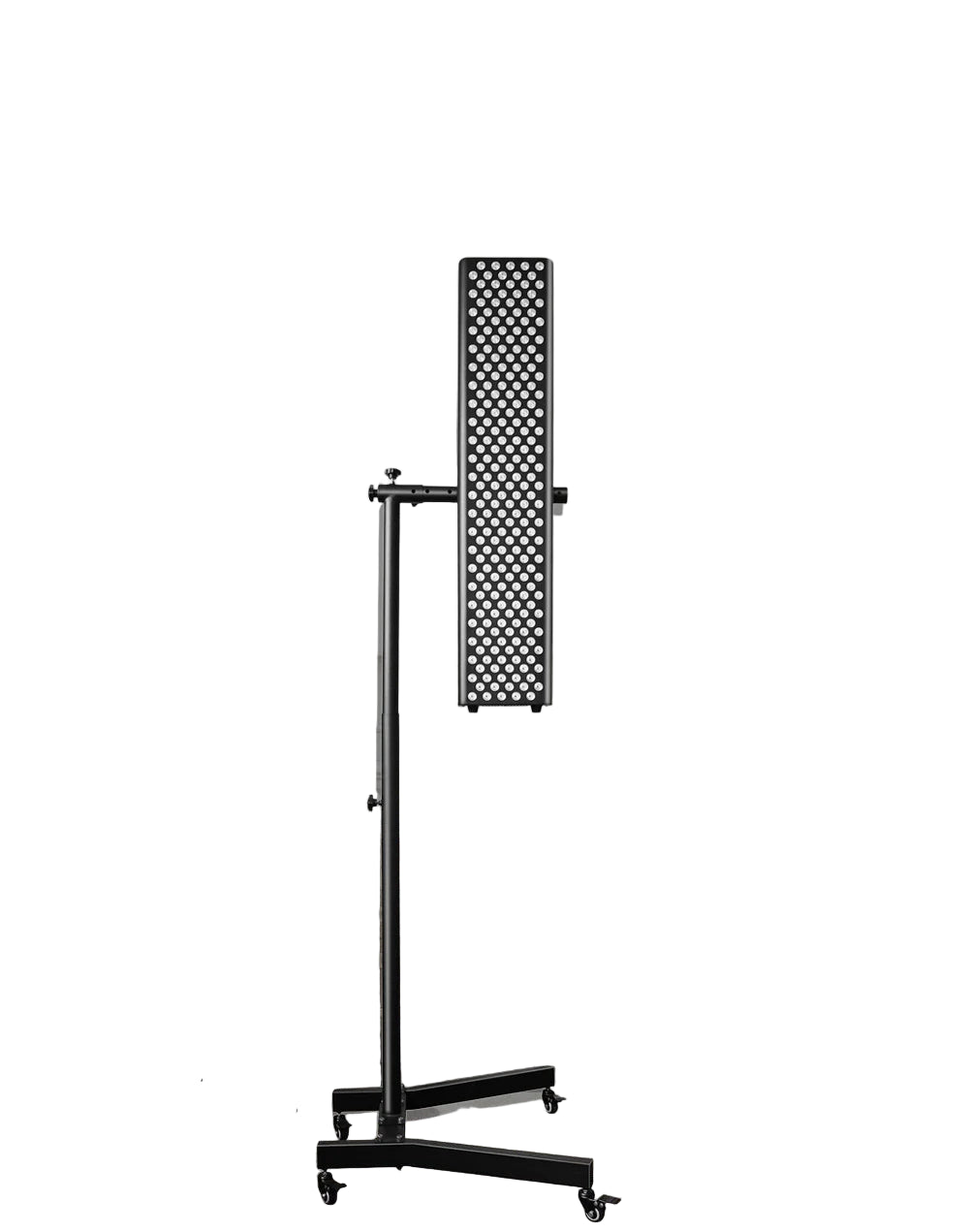 Red Light Therapy Mobile Stand with Adjustable Horizontal & Vertical Full-Body Panel Support.
