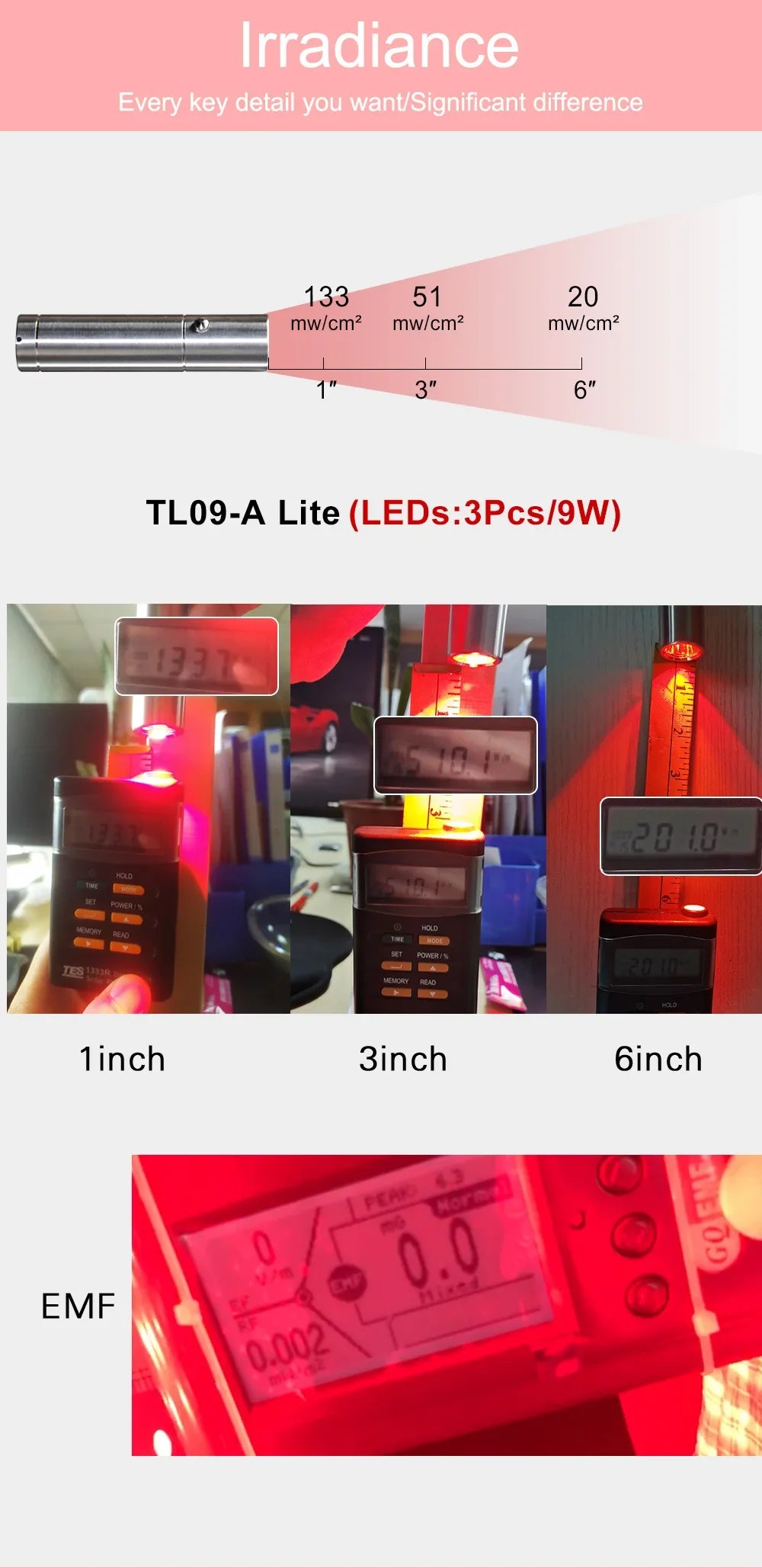 630nm 660nm 850nm Handheld Torch red light therapy 3 color led photon light therapy flashlight