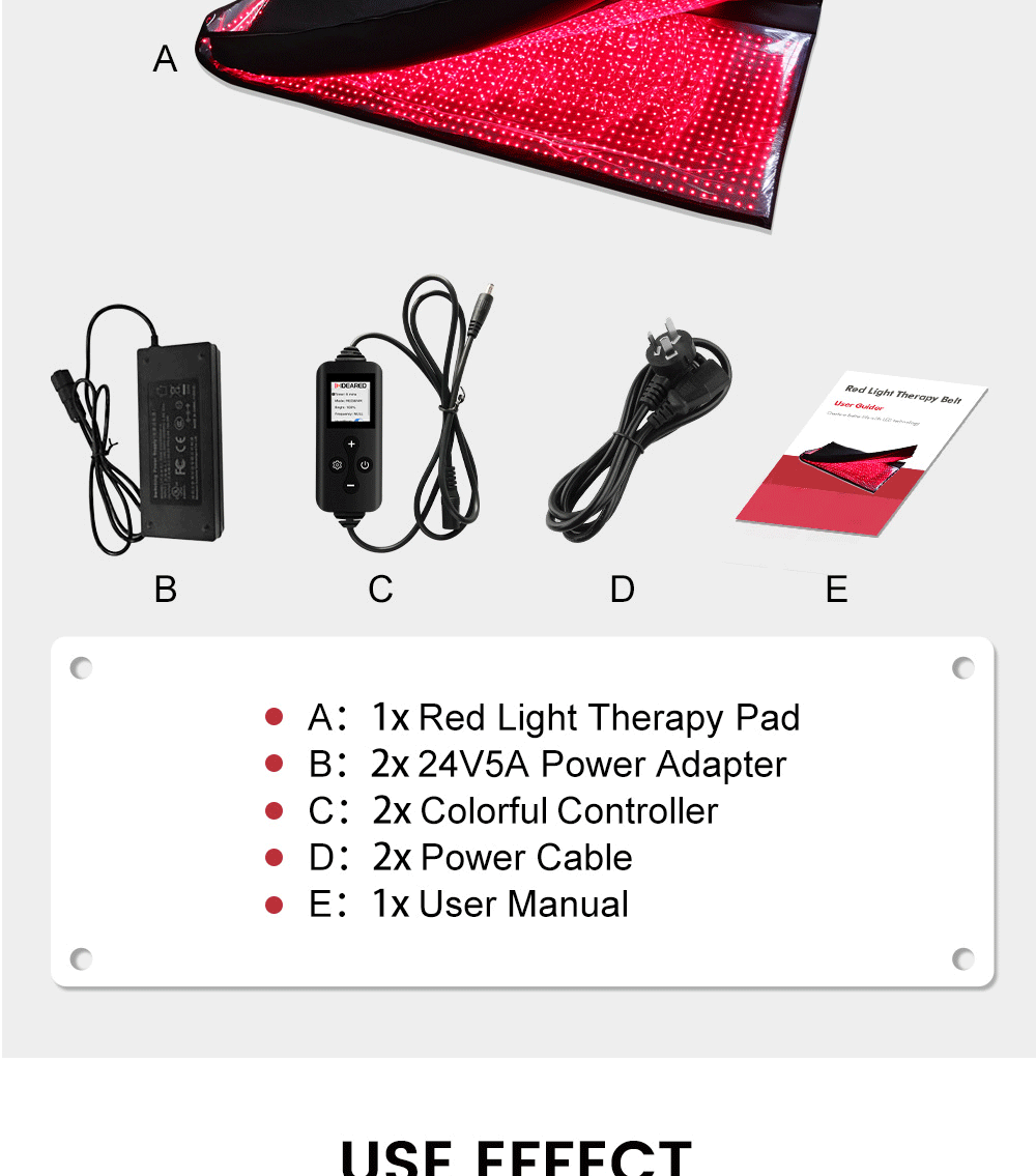 360 Red LED and Near Infrared Light Therapy Pad Red Light Therapy Full Body Mat Bed