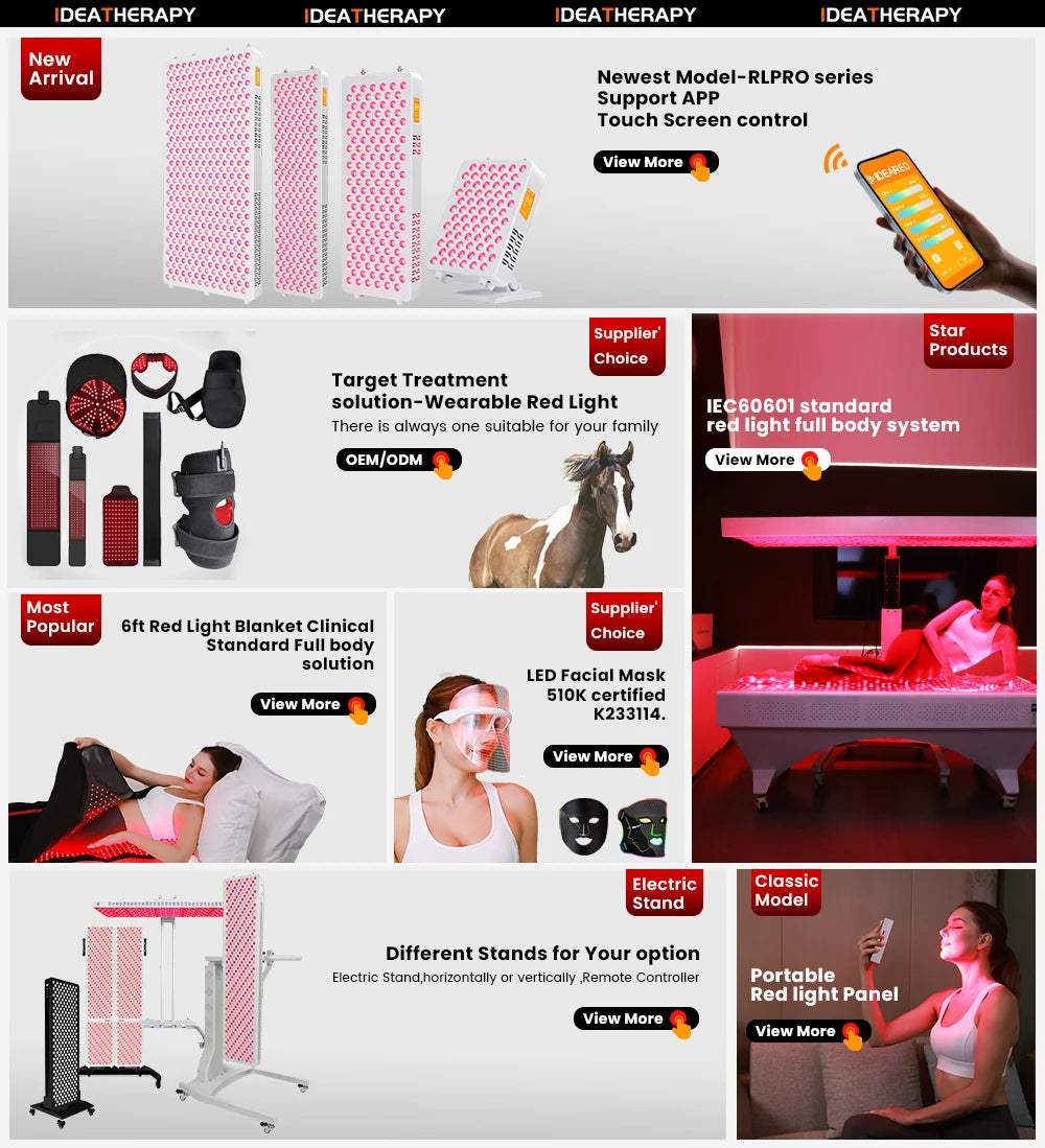 480,590,630,660, 670, 810, 830, 850,1060nm APP Bluetooth full body near infrared led red light therapy device panel bed