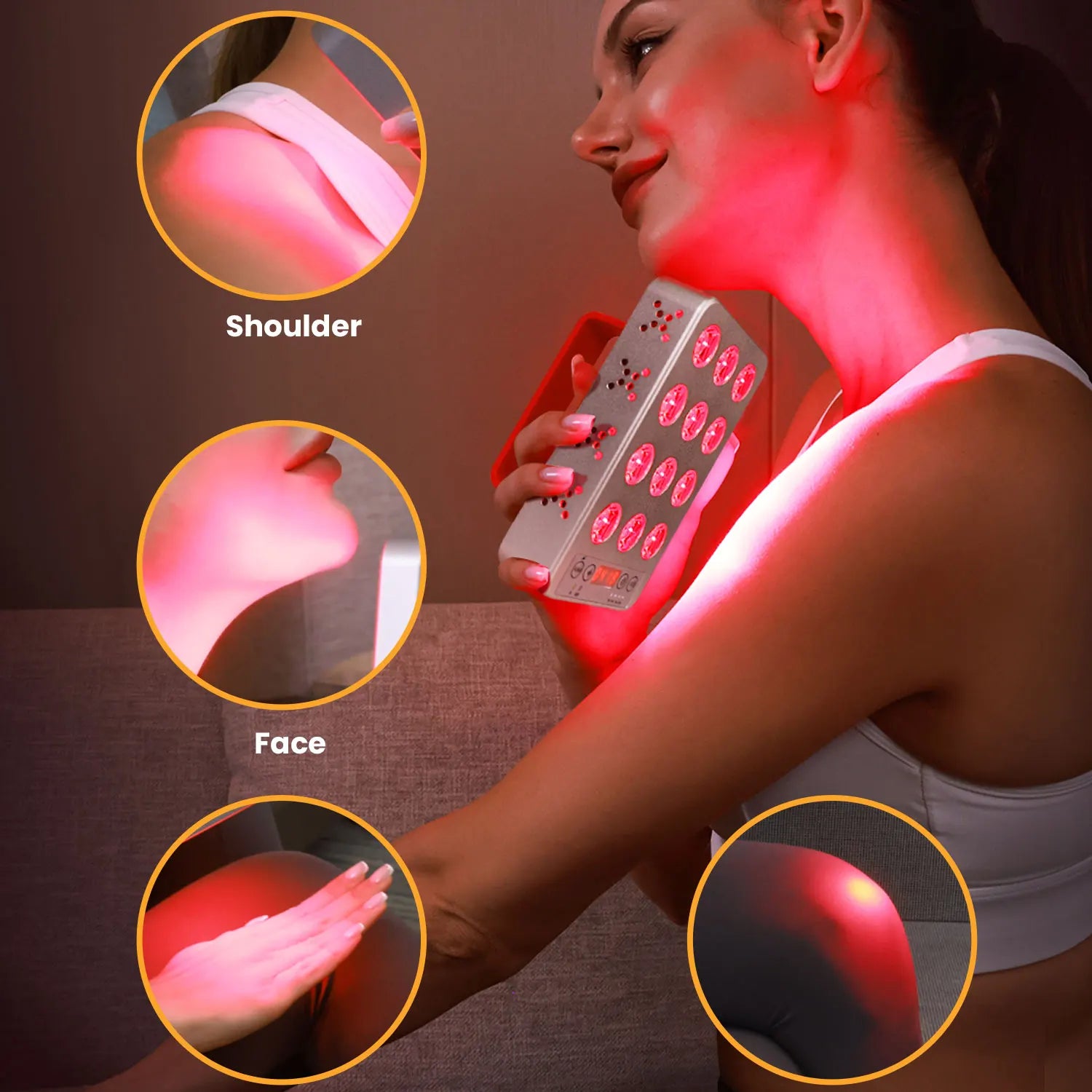 Portable Red and Infrared Light Therapy Device for Face and Health