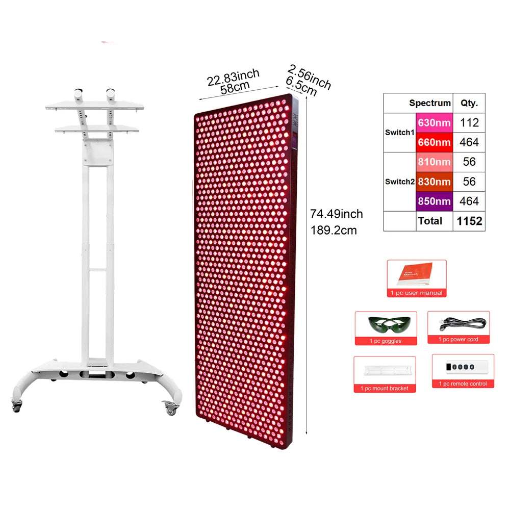 5 Spectrum Full body red infrared light therapy Tanning Bed Led Red Light Therapy stand For Salon red light therapy bed