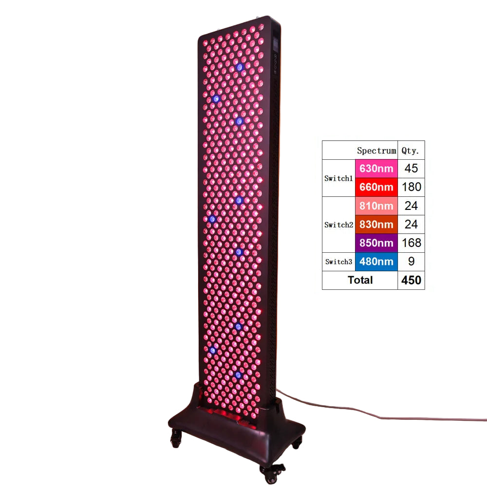 Full Body High Irradiance Red Light Therapy Panel Tall Unit for Skin & Recovery.