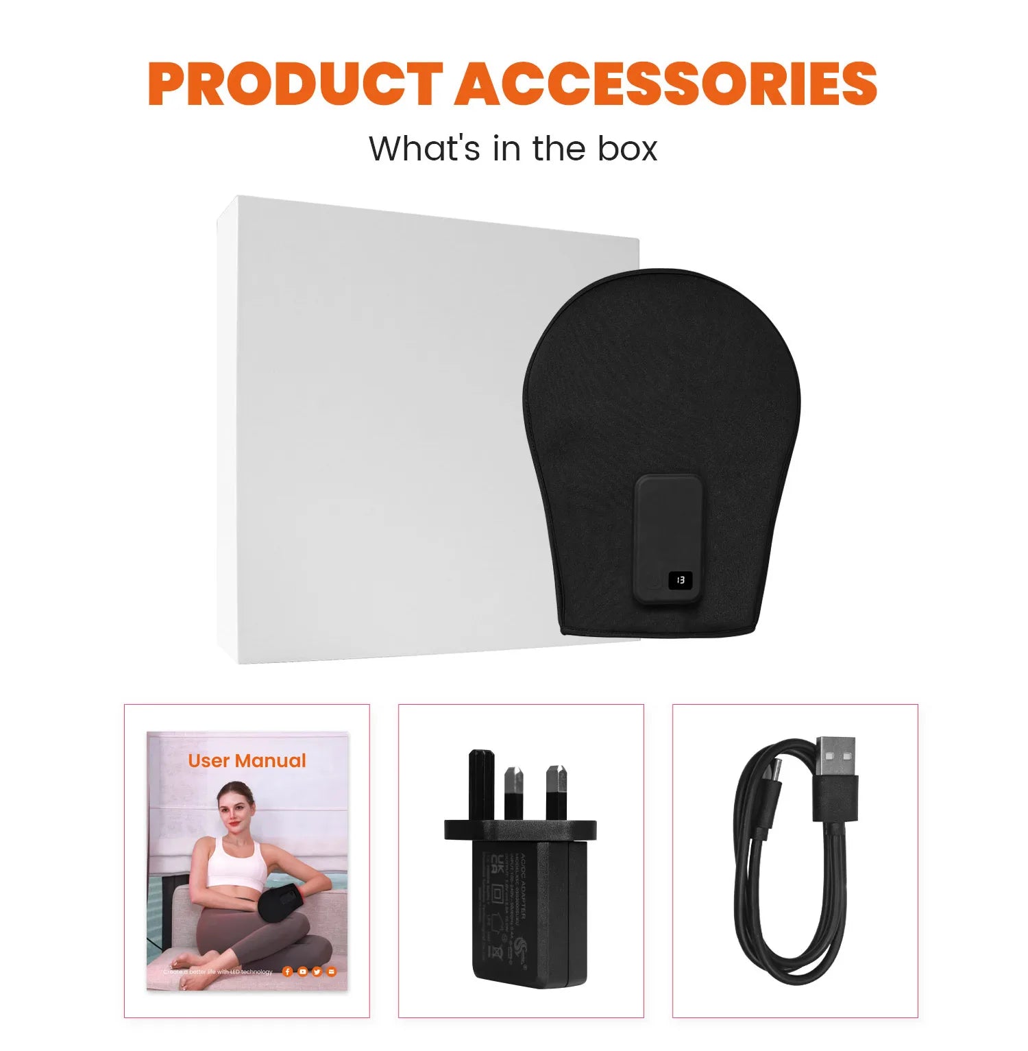 Portable Belt Wrap for Gloves with Built-in Battery, 660nm & 850nm Infrared Red Light Therapy