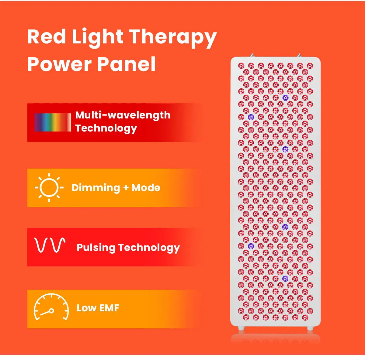 630nm 660nm 810nm 830nm 850nm Red Light Panel Red Therapy Light Red Light Therapy Panel Home Use