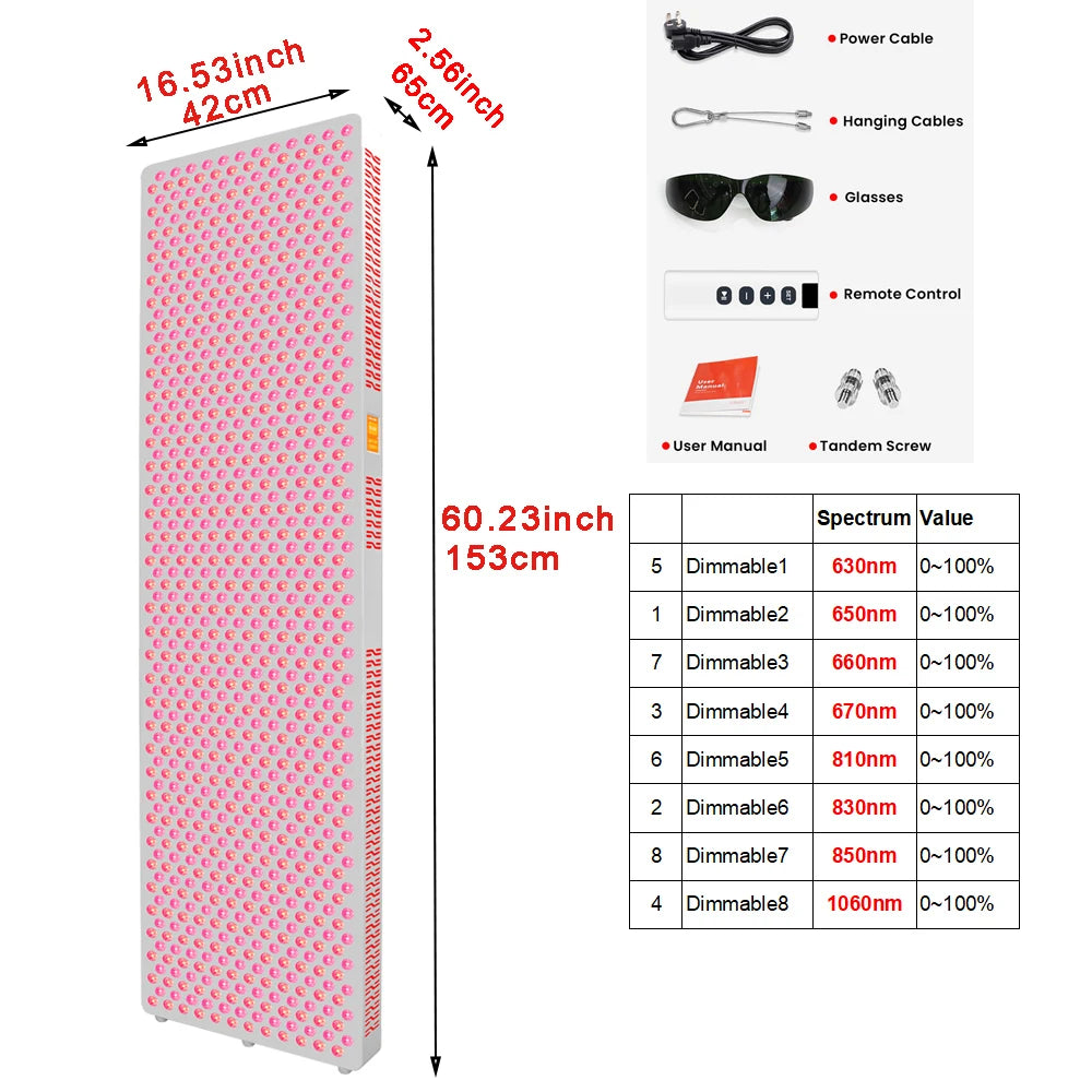 RLpro1000 Red Light Therapy Panel 720pcs Led Chips Red Light Therapy Bed with Stand Option Led Light Therapy life Fitness