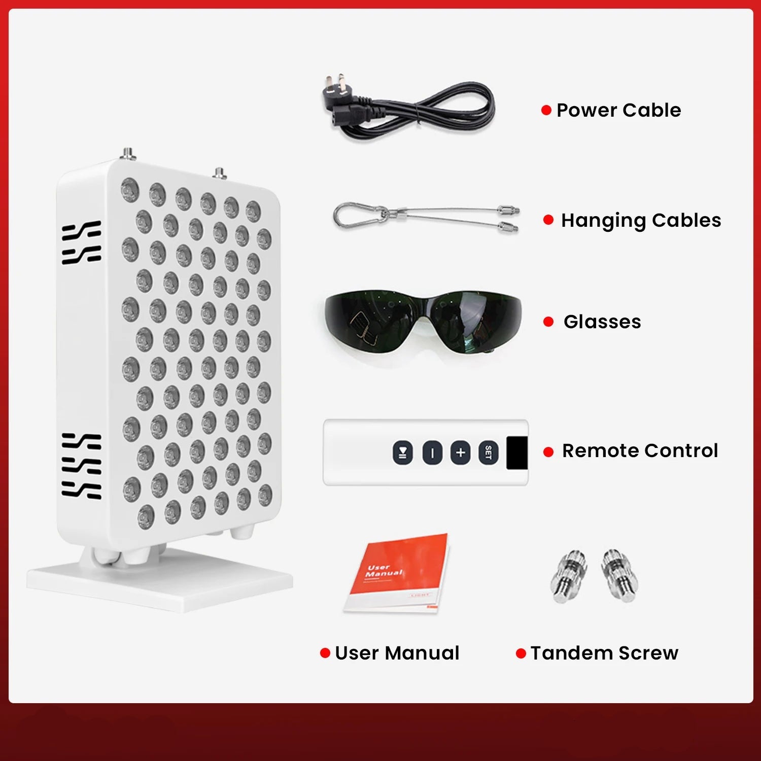 App Controlled Near Infrared & Red Light Therapy Desk Panel with Adjustable 1–10,000Hz Pulse
