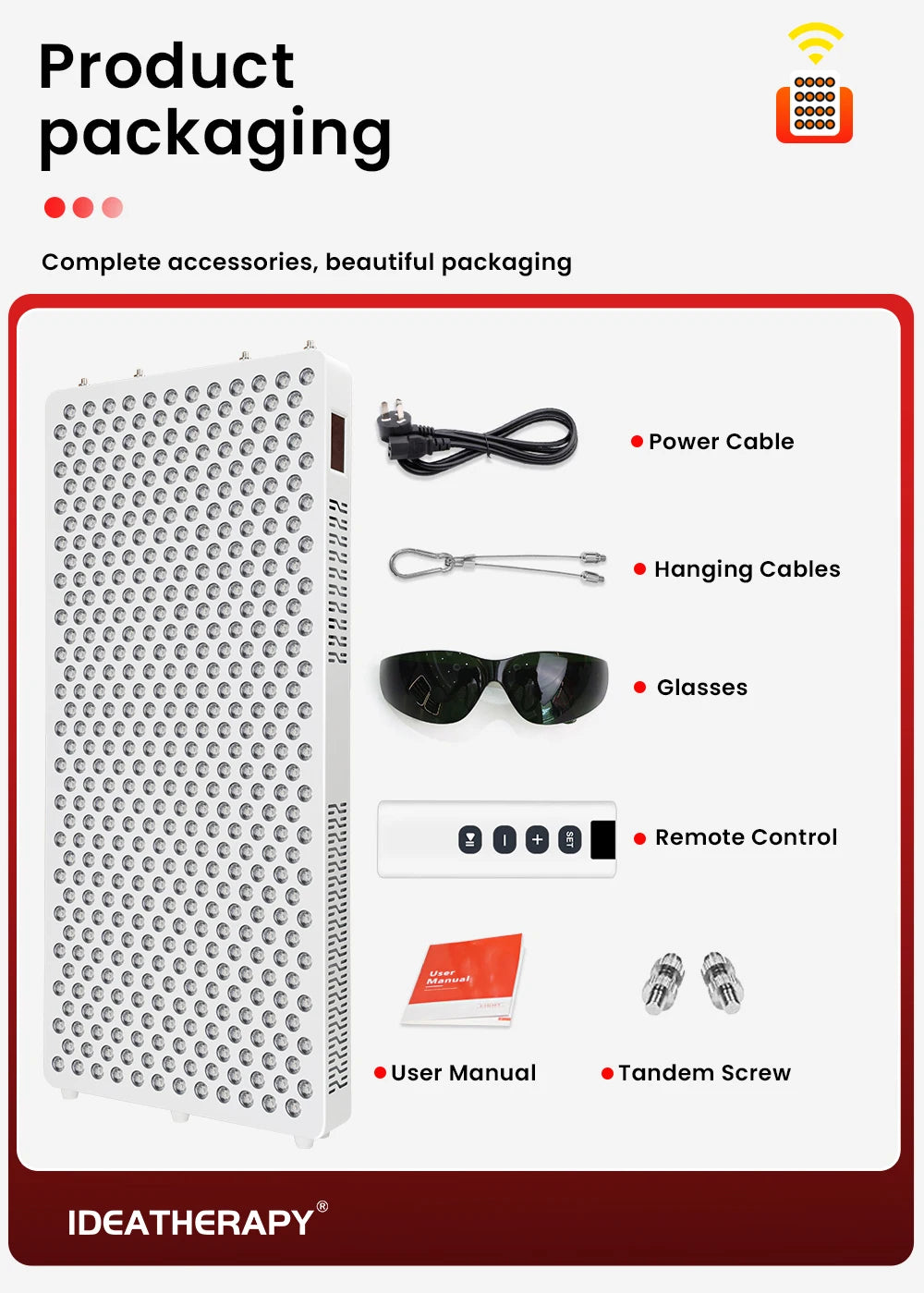 Touch Screen APP 5w RLPRO600 9 Wavelengths Full Body Red Light Therapy Bed Panel Infrared Device PDT Led Red Light Therapy Panel