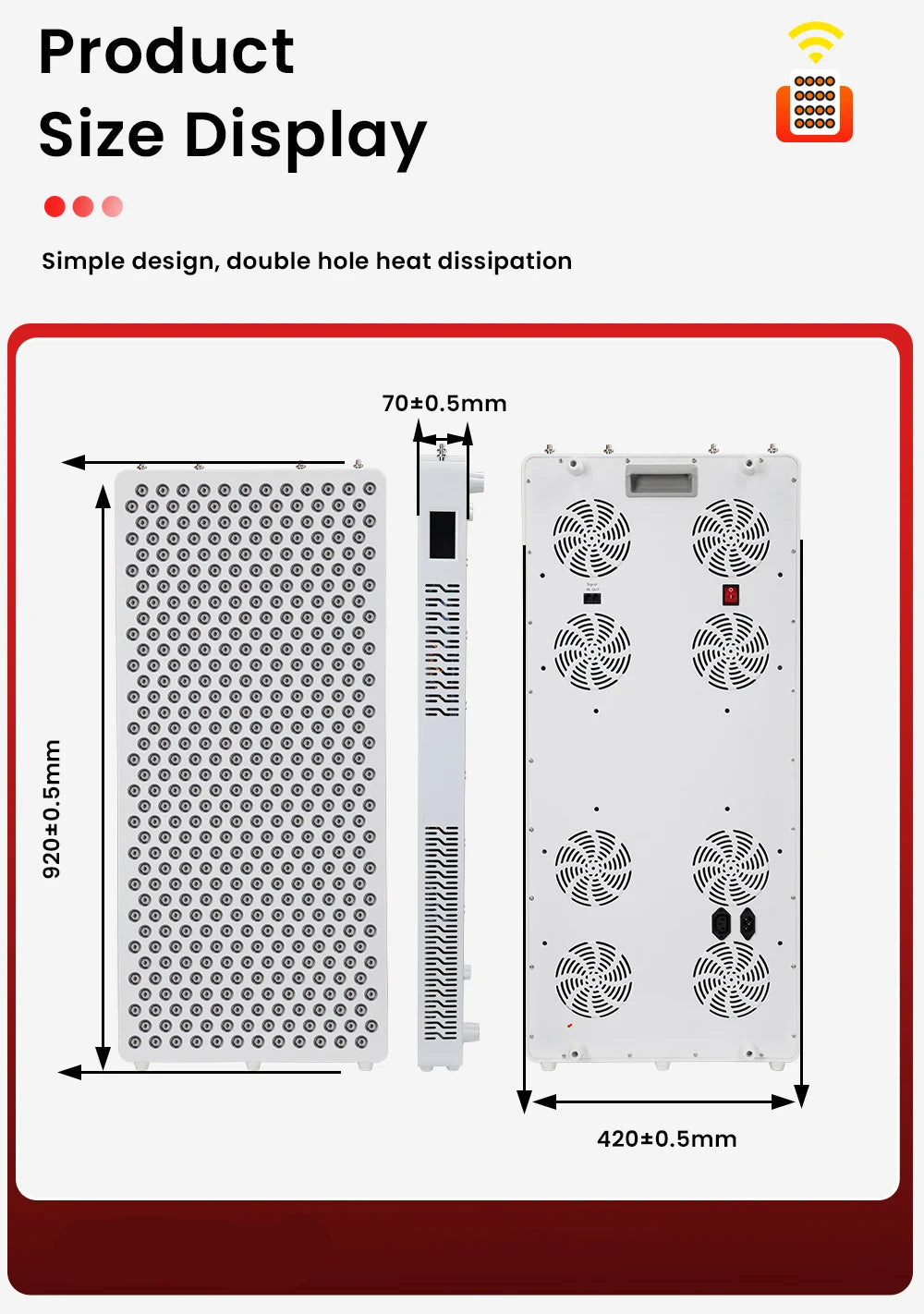 Full Body Red Light Therapy Panel, 9 Wavelength LED Infrared with APP & Bluetooth Control.