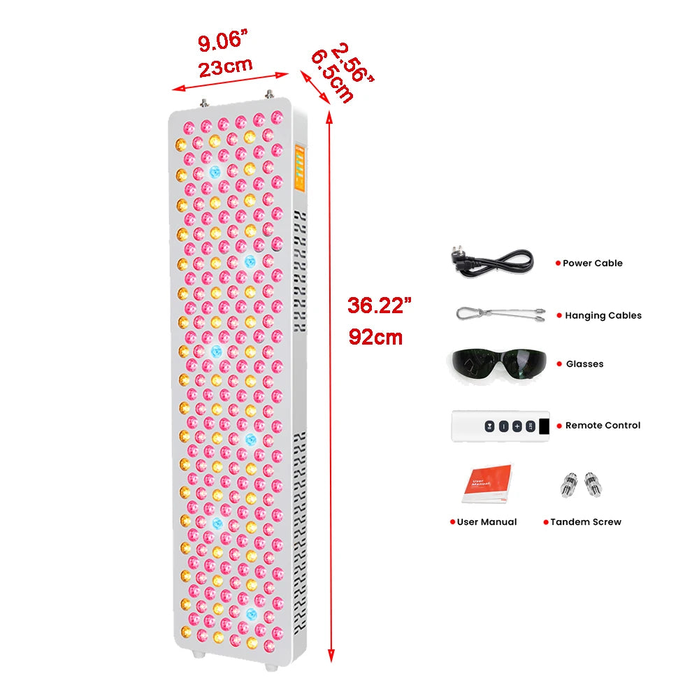 480,590,630,660, 670, 810, 830, 850,1060nm APP Bluetooth full body near infrared led red light therapy device panel bed