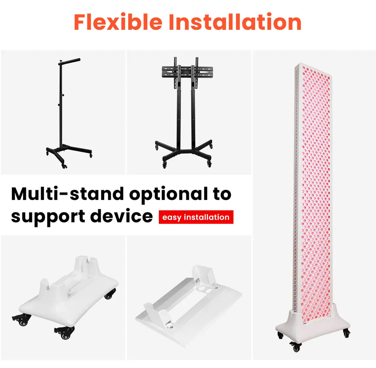 7 Wavelength Full Body Red Light Therapy Panel with Stand Near Infrared LED Light Device for Home and Professional Use.