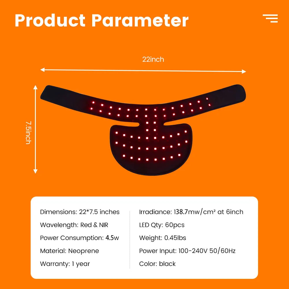 660nm 850nm wearable red infrared light therapy wrap led therapy pad physical therapy for neck