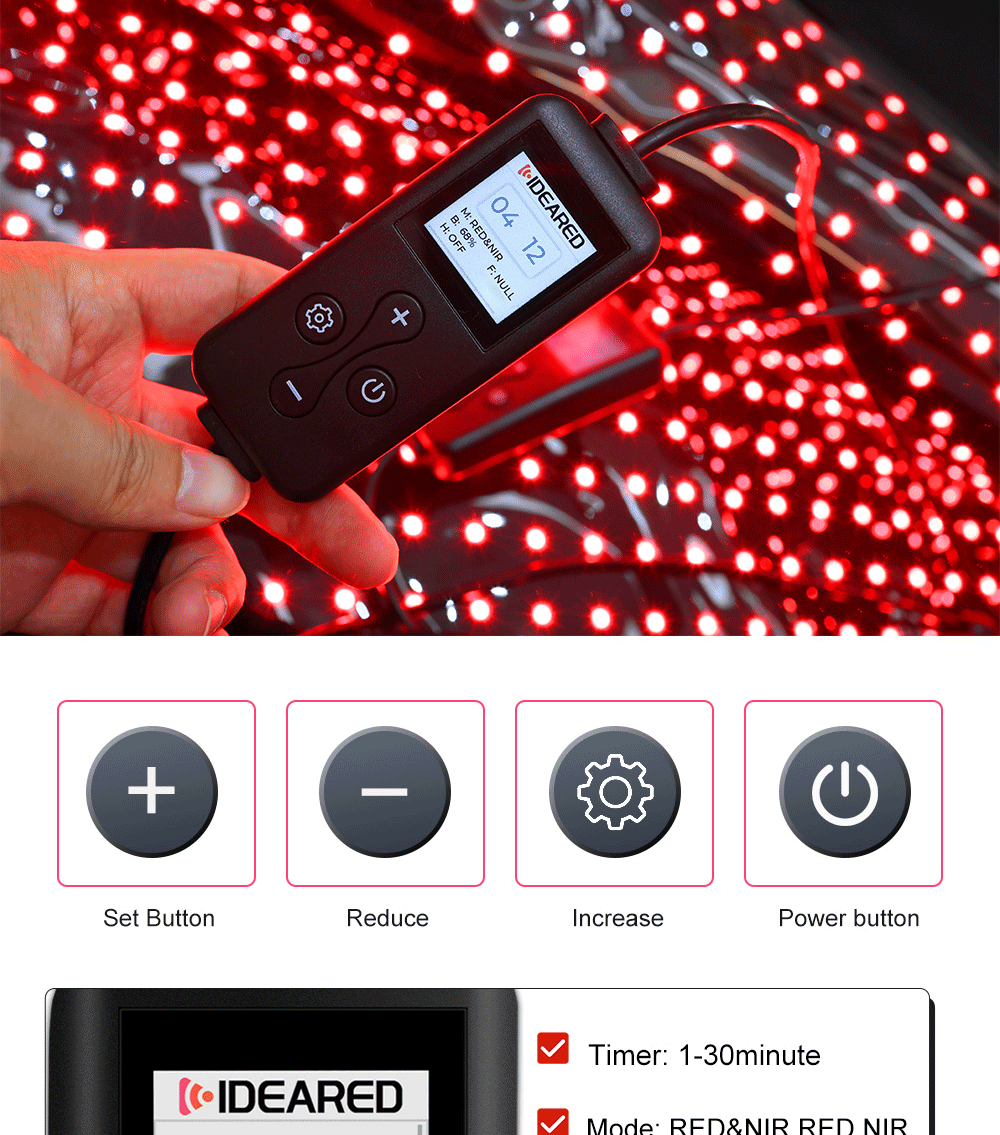 360 Red LED and Near Infrared Light Therapy Pad Red Light Therapy Full Body Mat Bed
