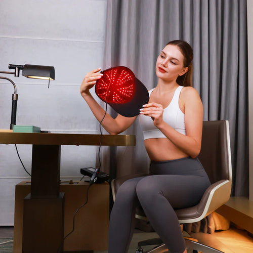 150 LED Red Light Therapy Hat 660nm 850nm adjustable zipper red light therapy cap