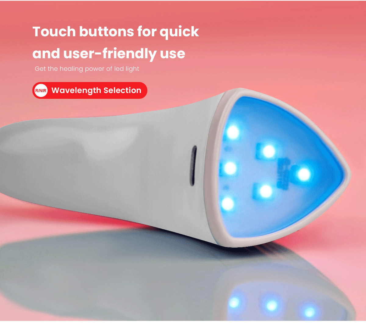 2-in-1 Red and Blue Light Therapy Wand Massager for Skincare, Anti-Aging & Pain Relief