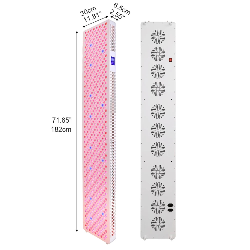 7 Wavelength Full Body Red Light Therapy Panel with Stand Near Infrared LED Light Device for Home and Professional Use.