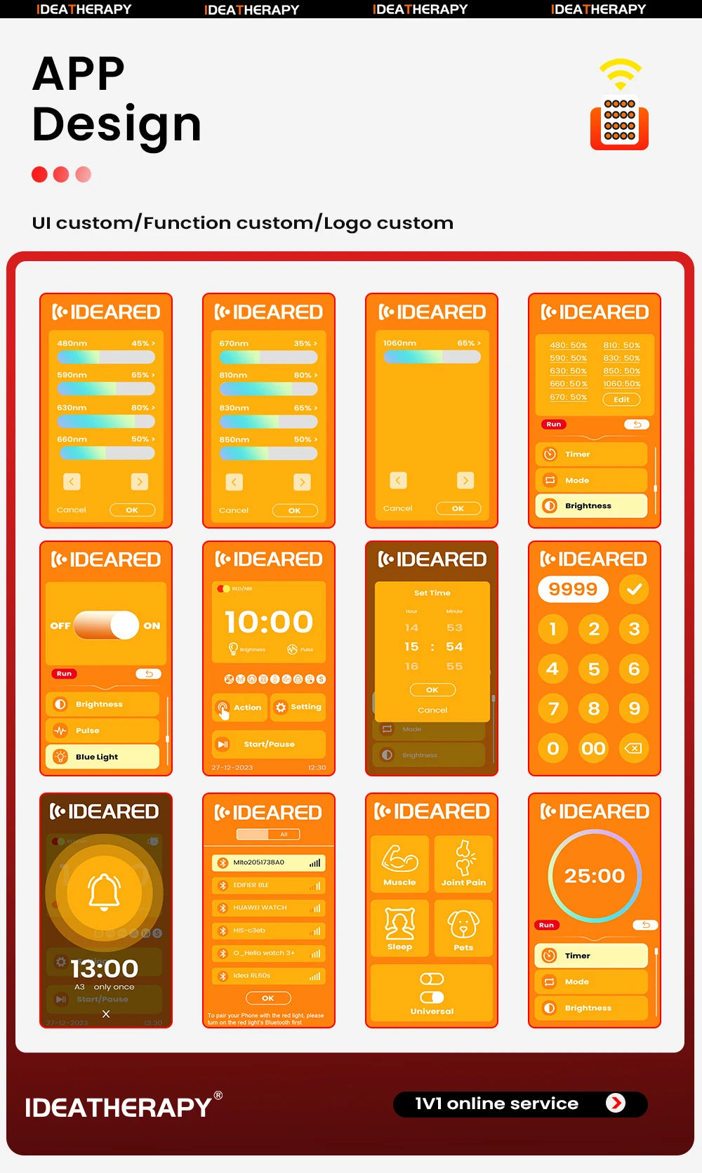 480,590,630,660, 670, 810, 830, 850,1060nm APP Bluetooth full body near infrared led red light therapy device panel bed