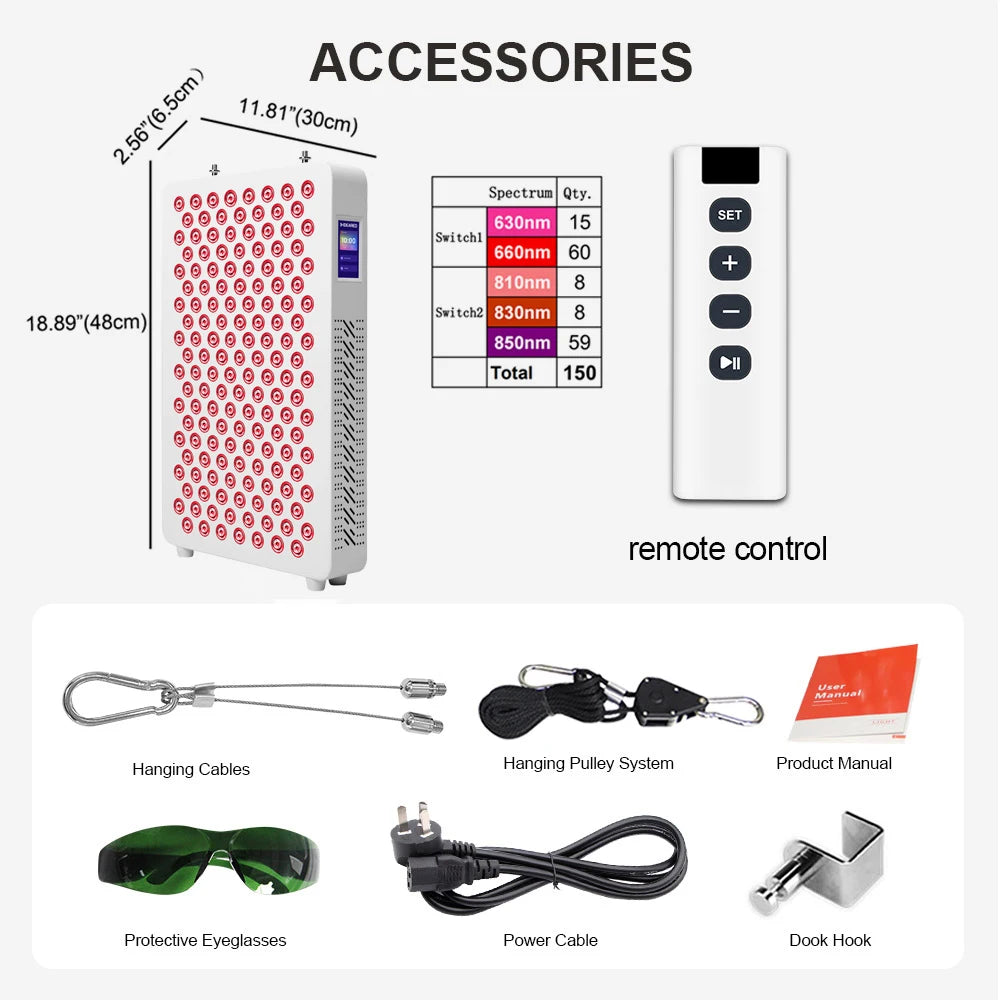 660nm 850nm 810 830 630 High Power Full Body Red Light Therapy Panel PDT Light Therapy LED Red Light Therapy Infrared Panel