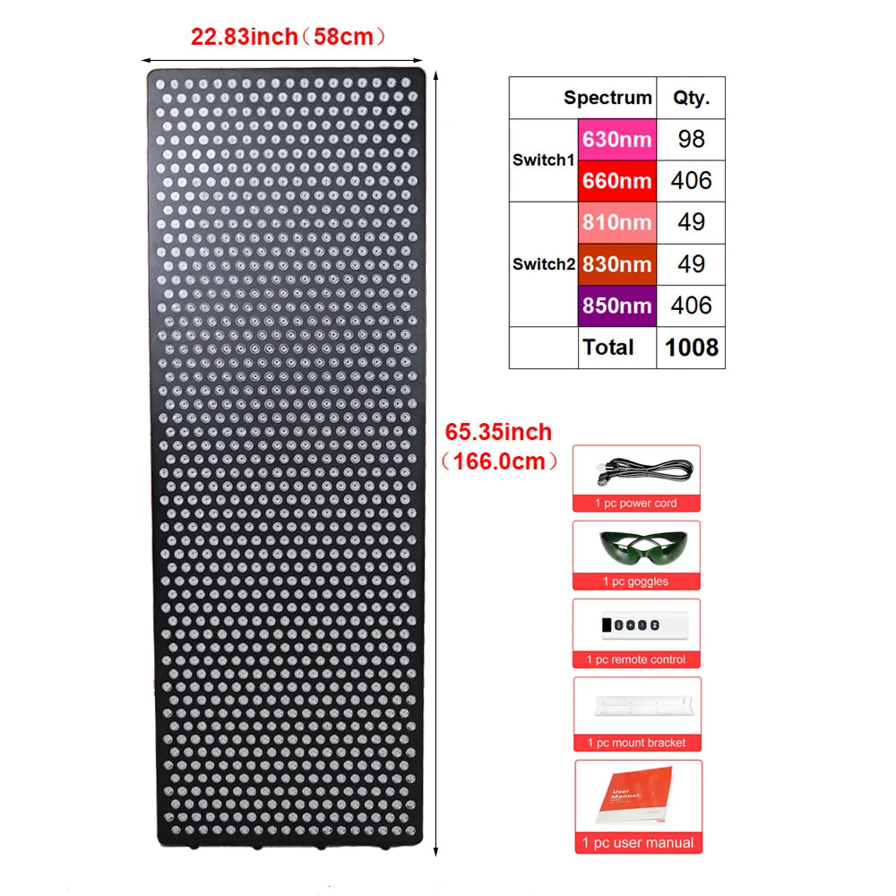 5000W Red Light Therapy Lamp with Rolling Stand Multi-Wavelength Pain Relief and Recovery