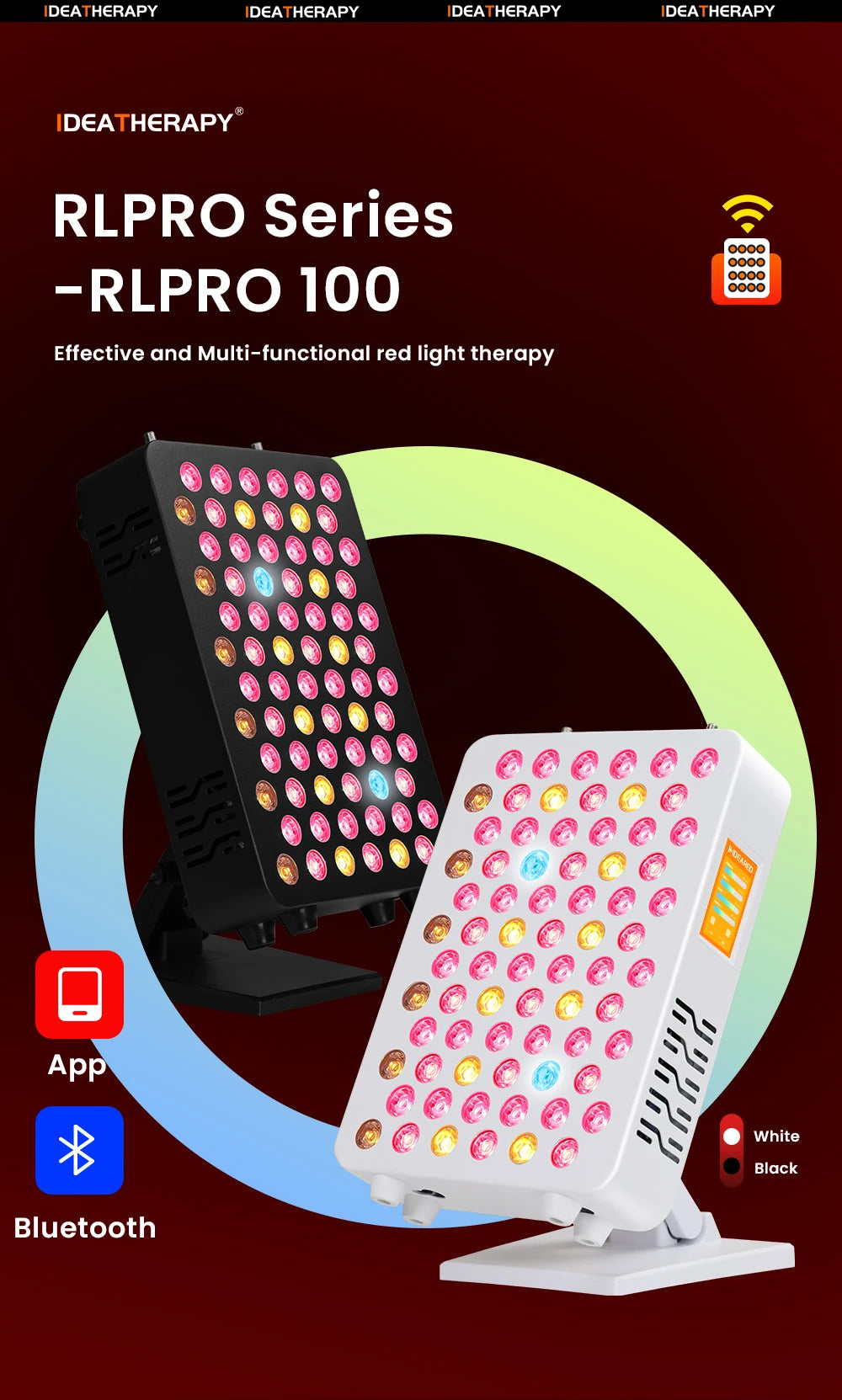 1060nm RLPRO100 9wavelengths Pain Relief Lamp Near Infrared Led Red Light Therapy Device Led Red Light Therapy Panel 5w