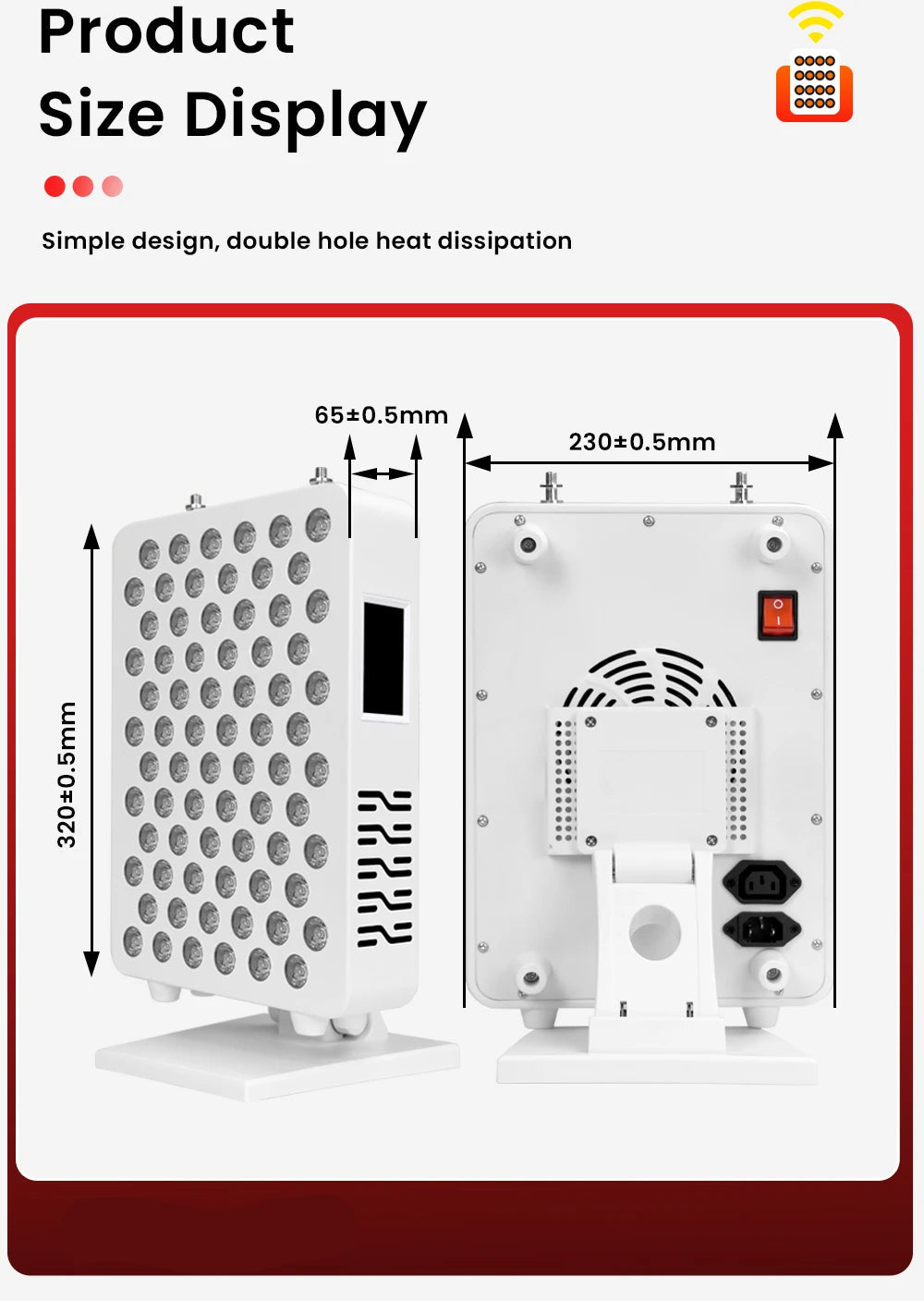 App Controlled Near Infrared & Red Light Therapy Desk Panel with Adjustable 1–10,000Hz Pulse