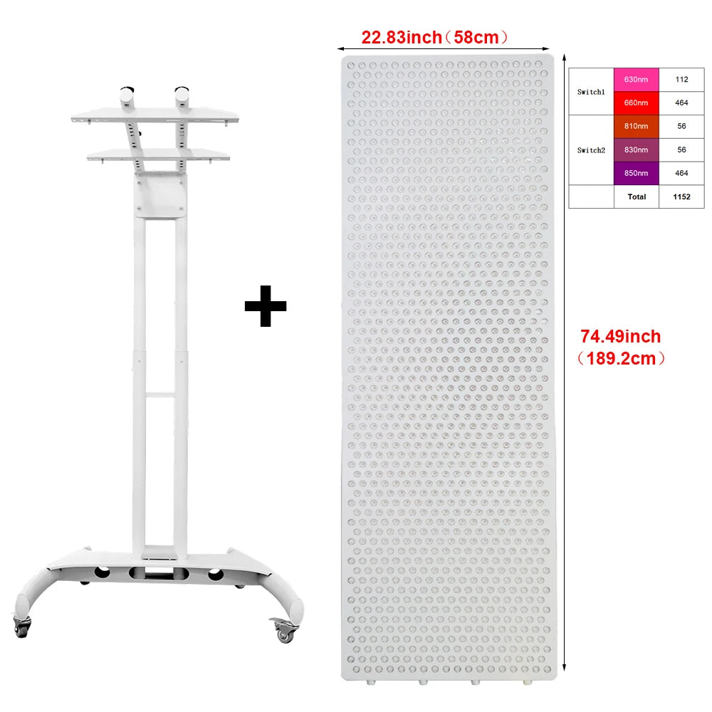 5 Wavelength Red Near Infrared LED Light Therapy Panel Device with Remote