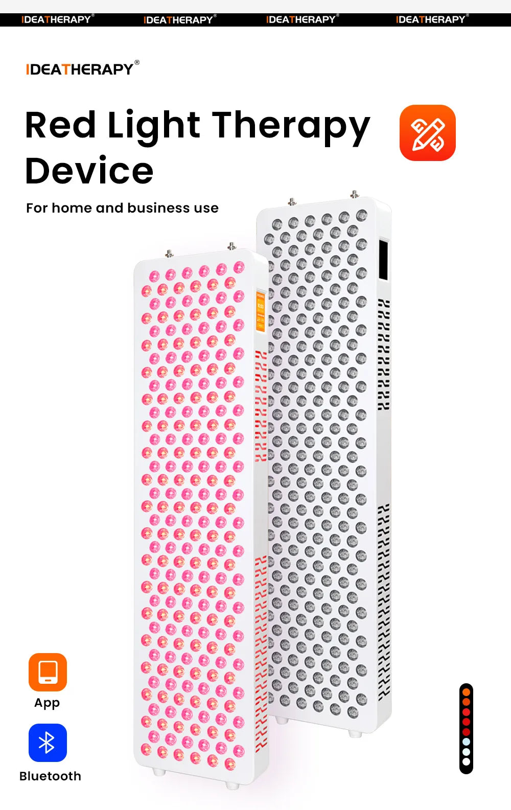 Touch Screen LED Panel Red Light Therapy Device, Near Infrared Red Light Lamp with App Control