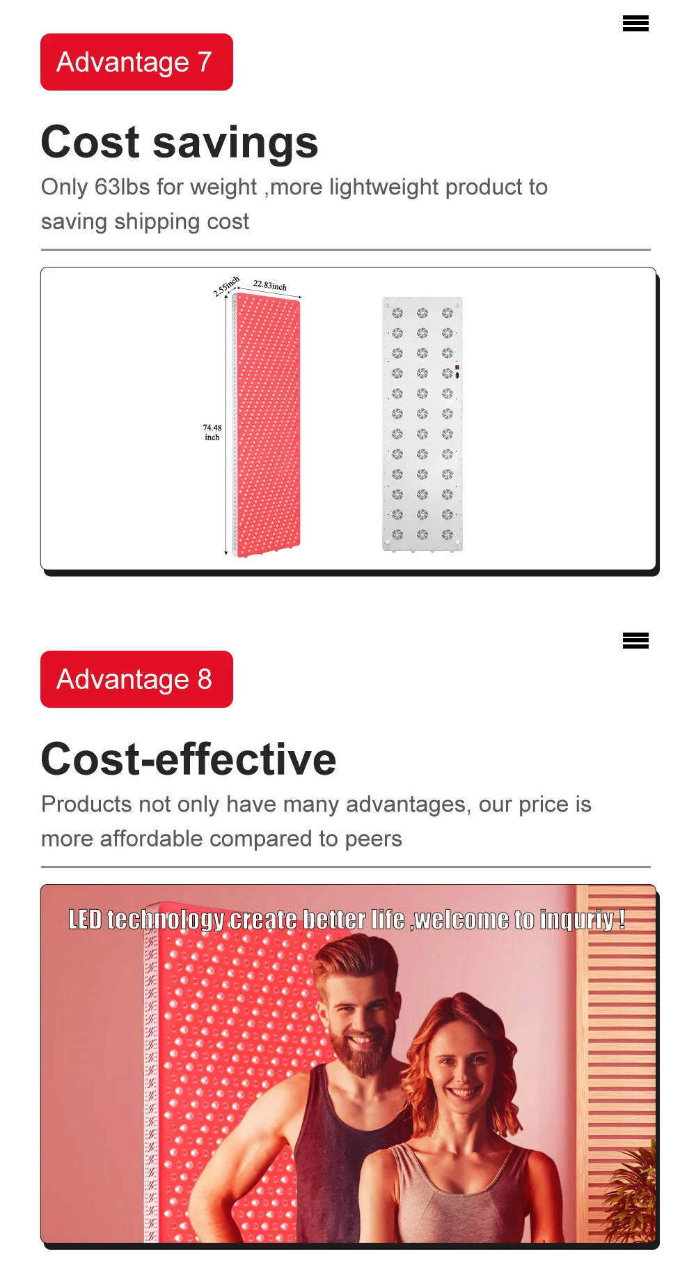 630 810 830nm New Red Light Therapy Panel New Control System Full Body Big Size 660nm&850nm For SPA Healthy Care RL2000pro New