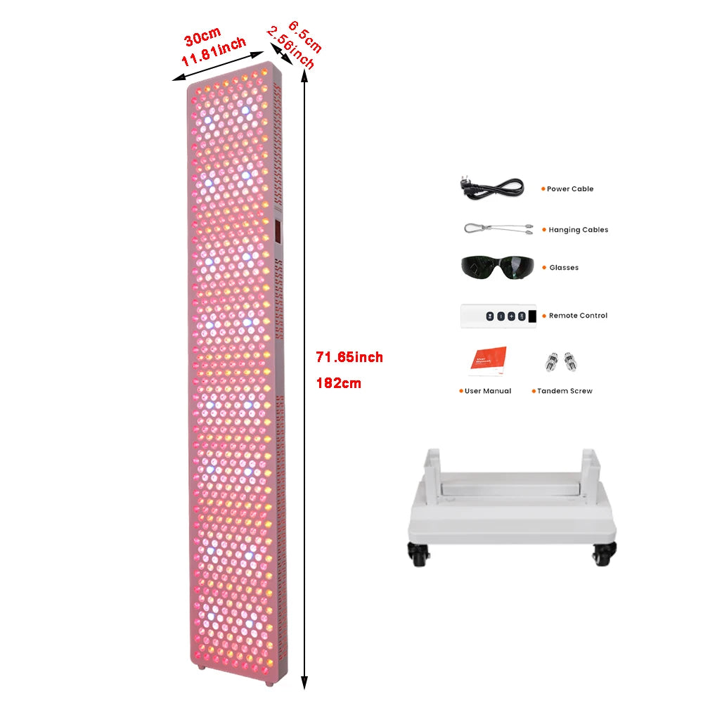 Red Light Therapy 1.82m Tall Full Body Red Light Therapy Bed 480&590nm 1060nm 850nm 9 Wavelengths Led Light Therapy with stand